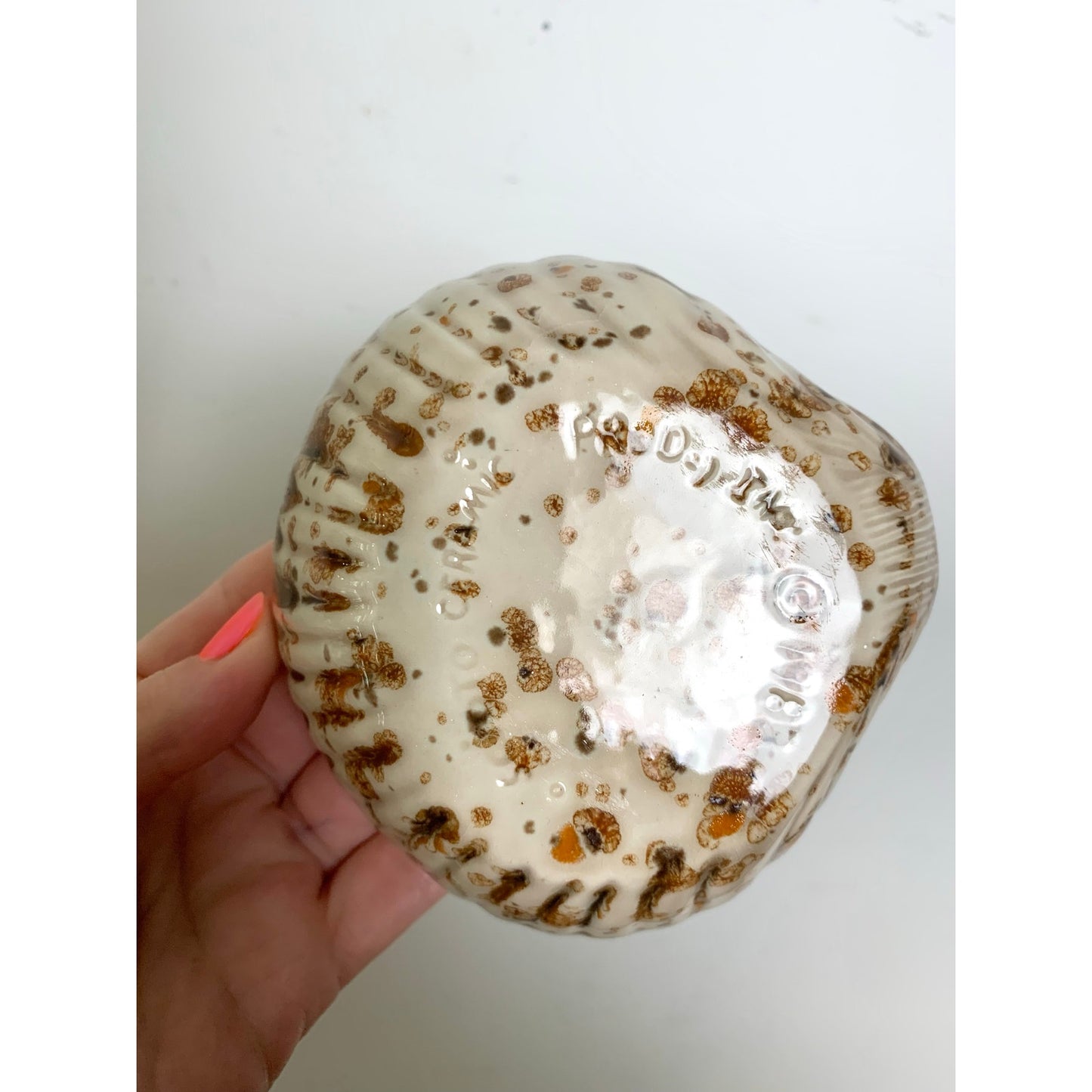 Vintage 1982 Scioto Ceramics Shell Lidded Trinket Dish Box Coastal Beach Cottage