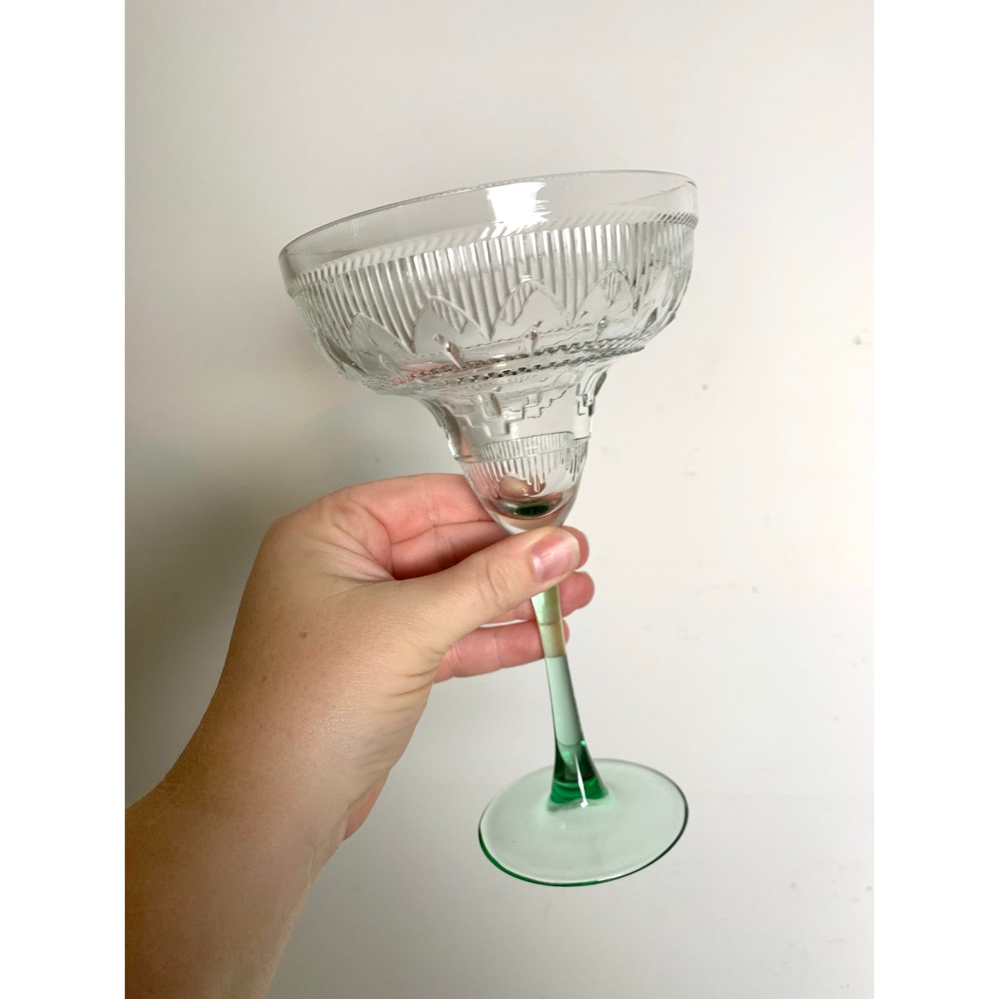 Set of 3 Vintage Glass Margarita Glasses Sombrero by Cristal D’Arques-Durand