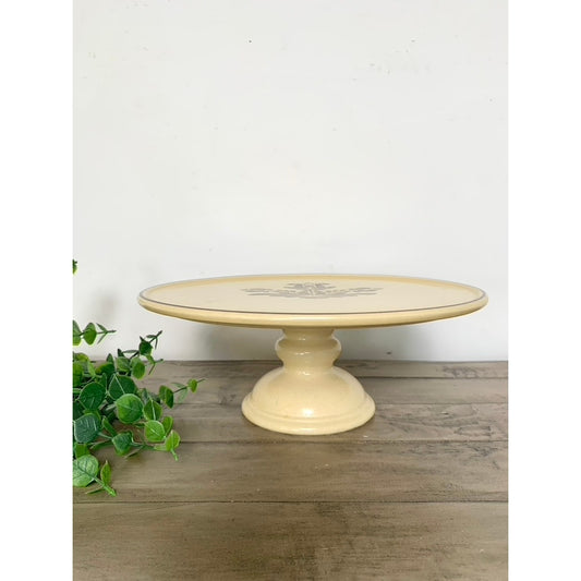 Vintage Pfaltzgraff Pedestal Cake Stand Rustic Cottagecore Farmhouse Kitchen