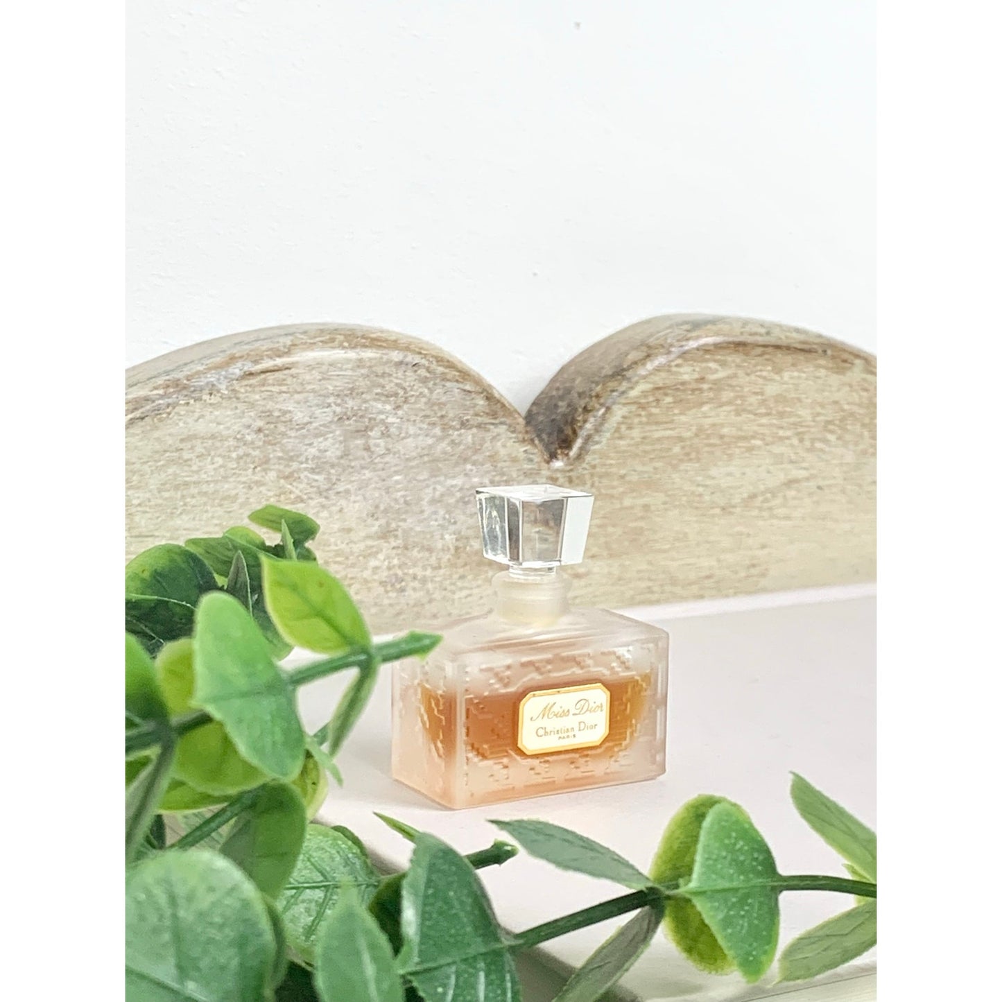 Vintage Christian Dior Miss Dior Miniature Perfume Splash Bottle Frosted Glass