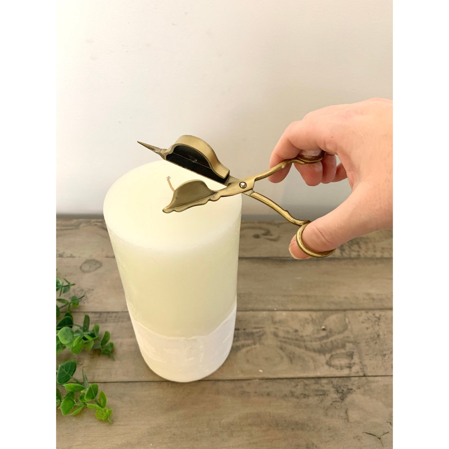 Vintage Brass Wick Trimmers Candle Snuffer Scissors Antique Style Ornate Gold