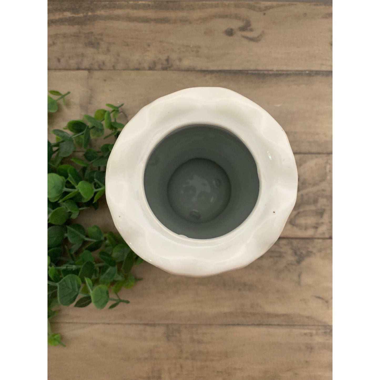 Vintage Blue and White Porcelain Ginger Jar with Lid Chinoiserie Ceramic Cottage