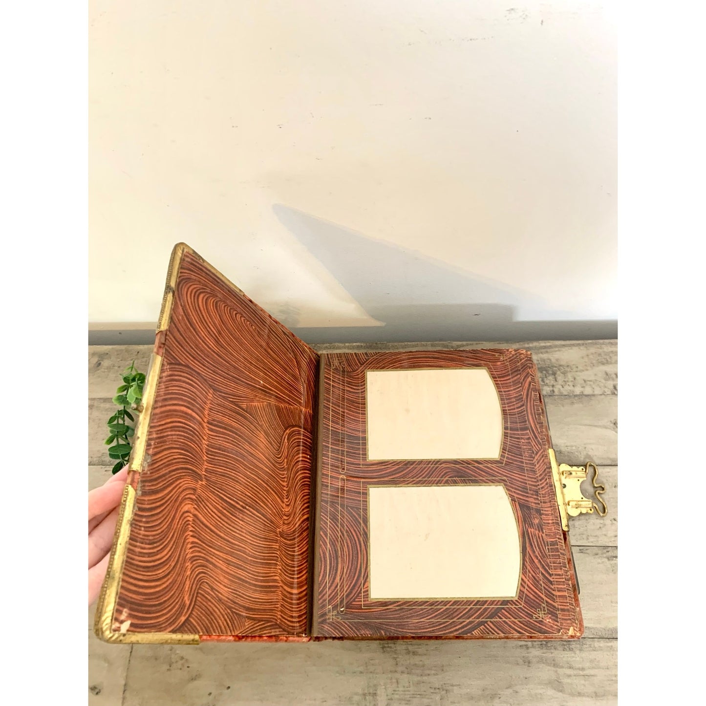 Antique Victorian Photograph Album Cherub Gilt Memorial Keepsake Ephemera Romantic