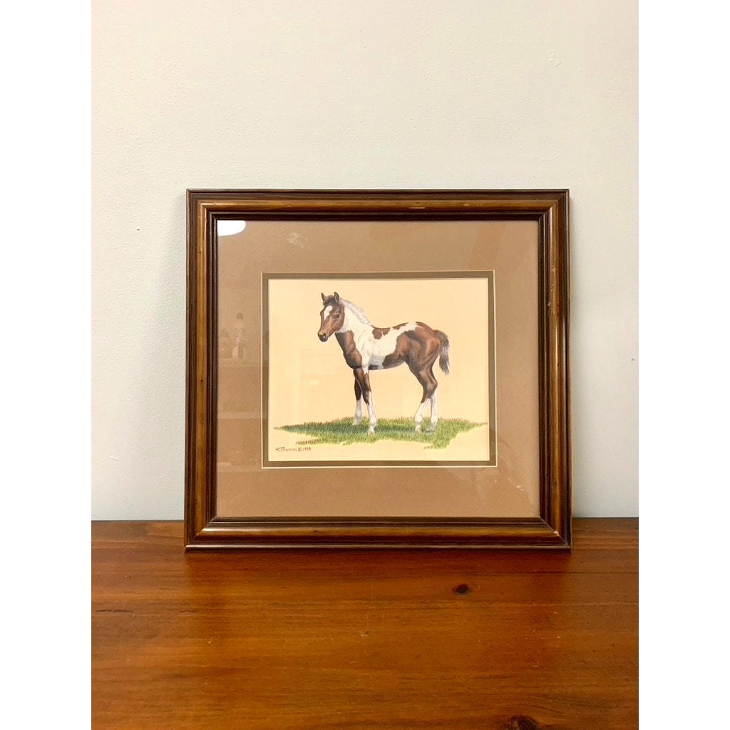 Vintage Limited Edition Horse Print Framed Signed 1998 Karen Thumm Equestrian Art