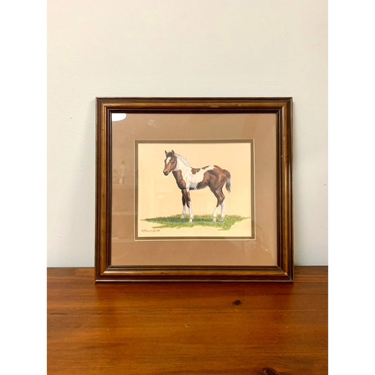 Vintage Limited Edition Horse Print Framed Signed 1998 Karen Thumm Equestrian Art