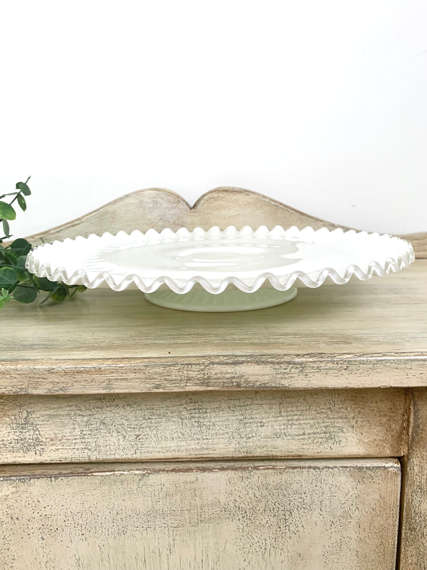 Vintage Fenton Silver Crest Cake Plate