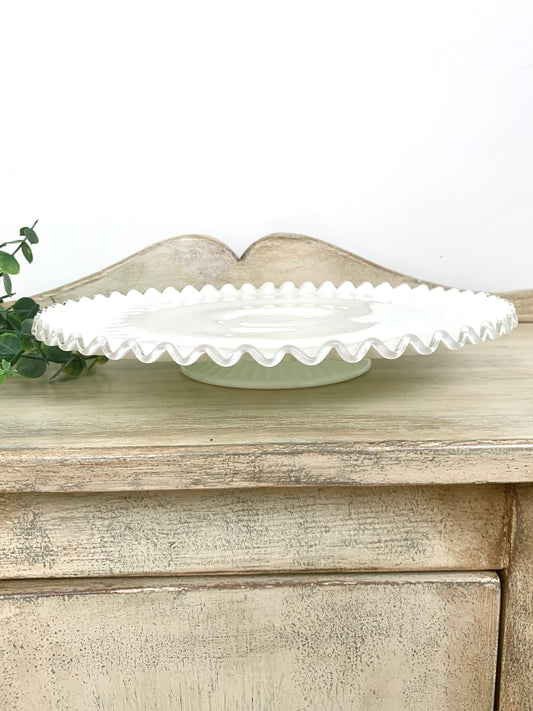 Vintage Fenton Silver Crest Cake Plate