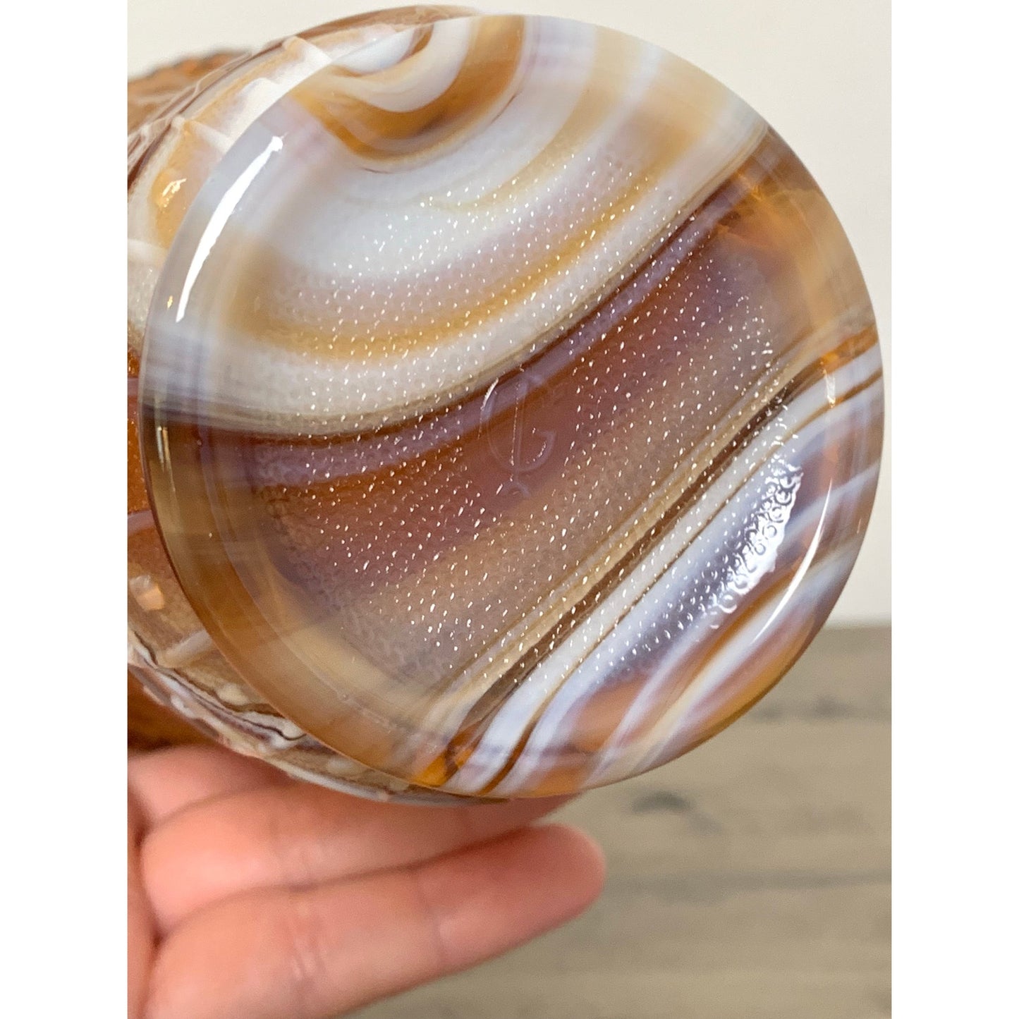 Vintage Imperial Glass Amber Slag Glass Vase Marbled Swirl Mid Century Scalloped