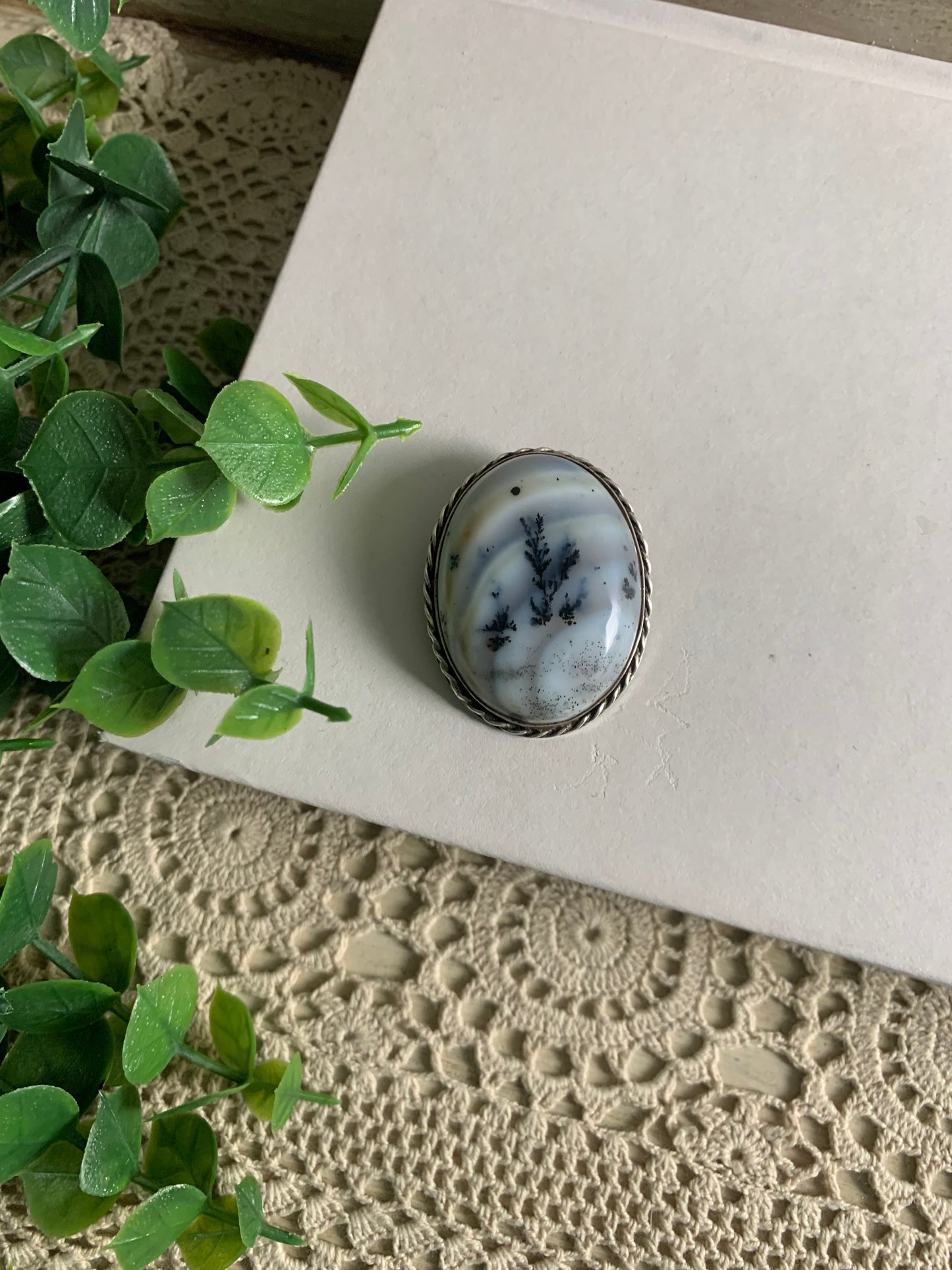 Sterling Agate Pendant Brooch