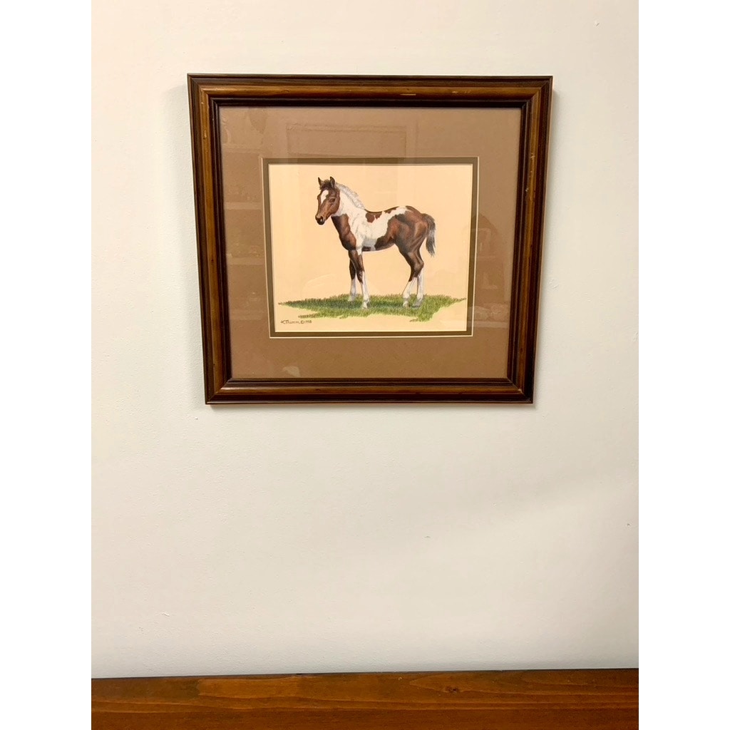 Vintage Limited Edition Horse Print Framed Signed 1998 Karen Thumm Equestrian Art