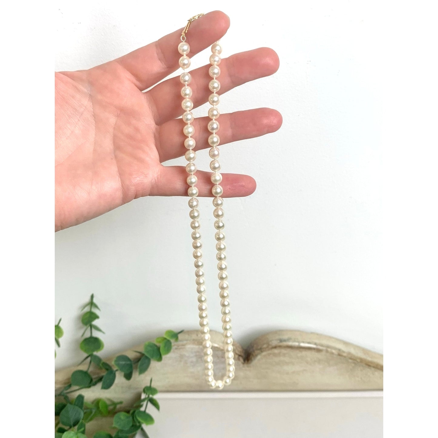 Vintage Cultured Freshwater Pearl Necklace 14K Gold Classic Elegant Bridal Old Money