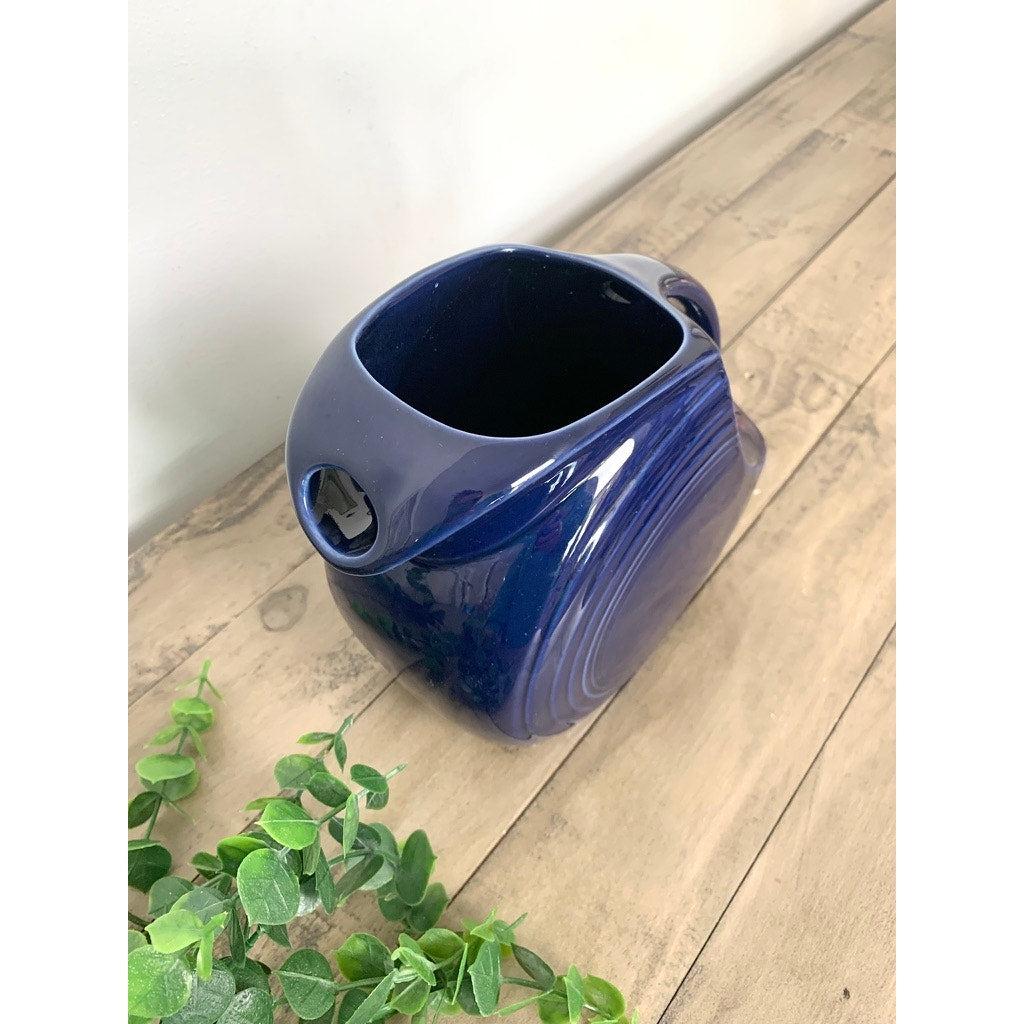 Vintage Fiesta Cobalt Blue Pitcher 67 oz Homer Laughlin Fiestaware Art Deco Americana Pottery