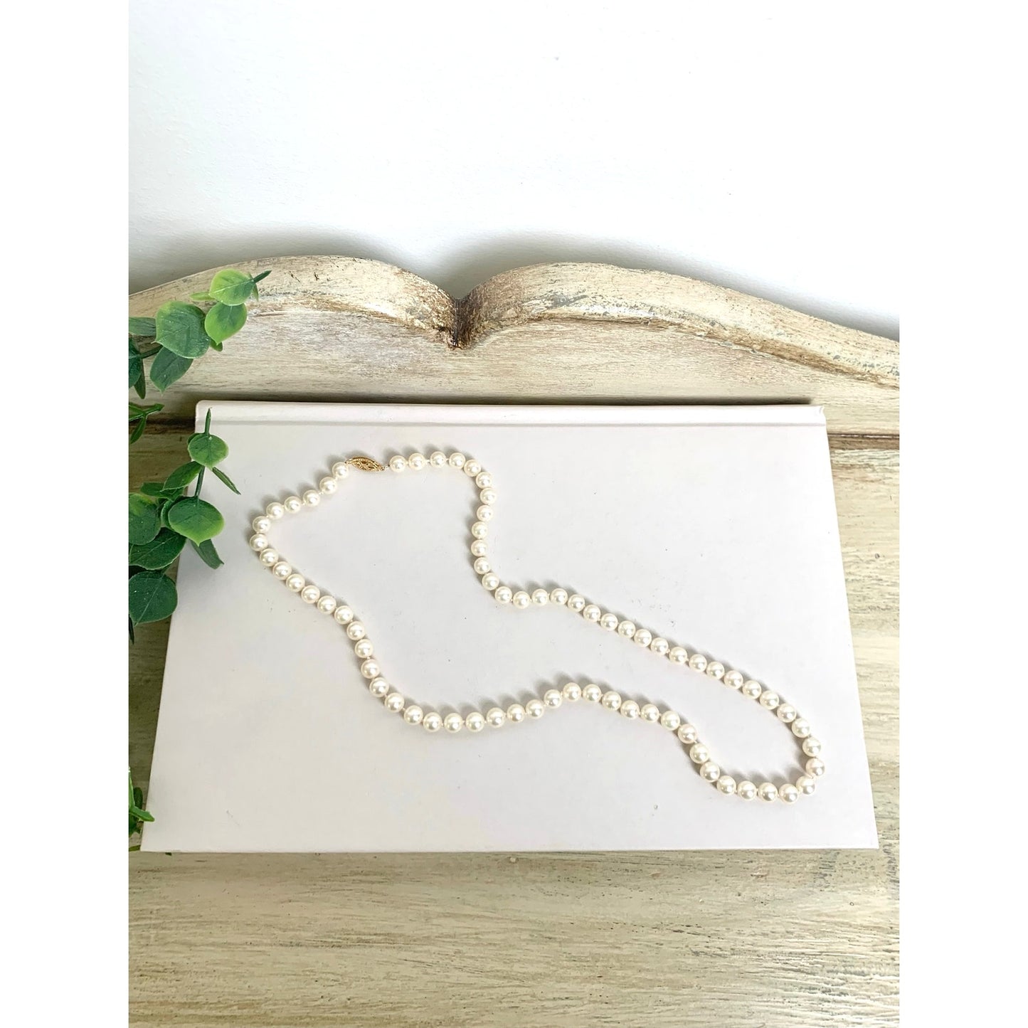 Vintage Cultured Freshwater Pearl Necklace 14K Gold Classic Elegant Bridal Old Money