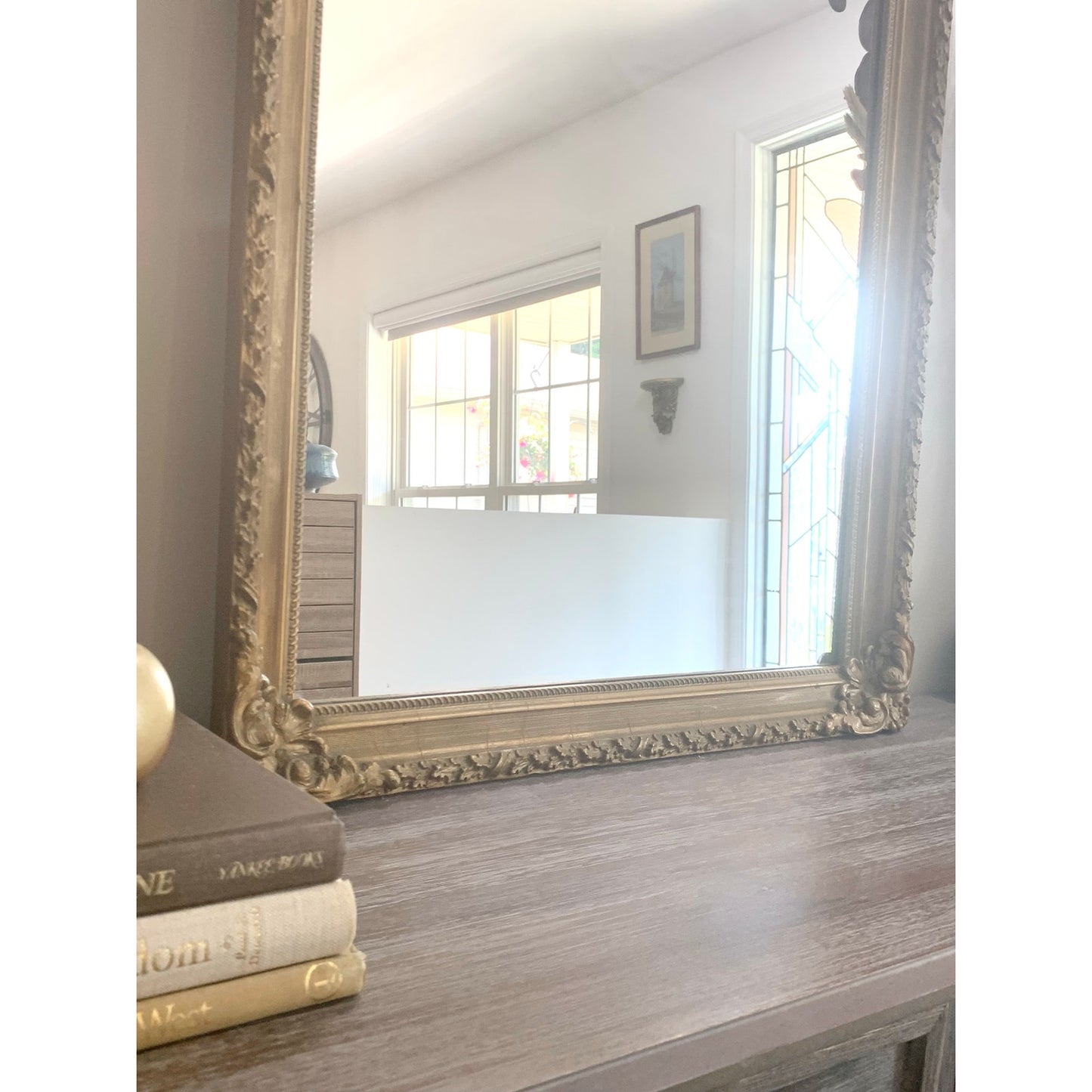 Vintage Ornate Gold Wall Mirror – Rococo Style Rectangular Frame Romantic