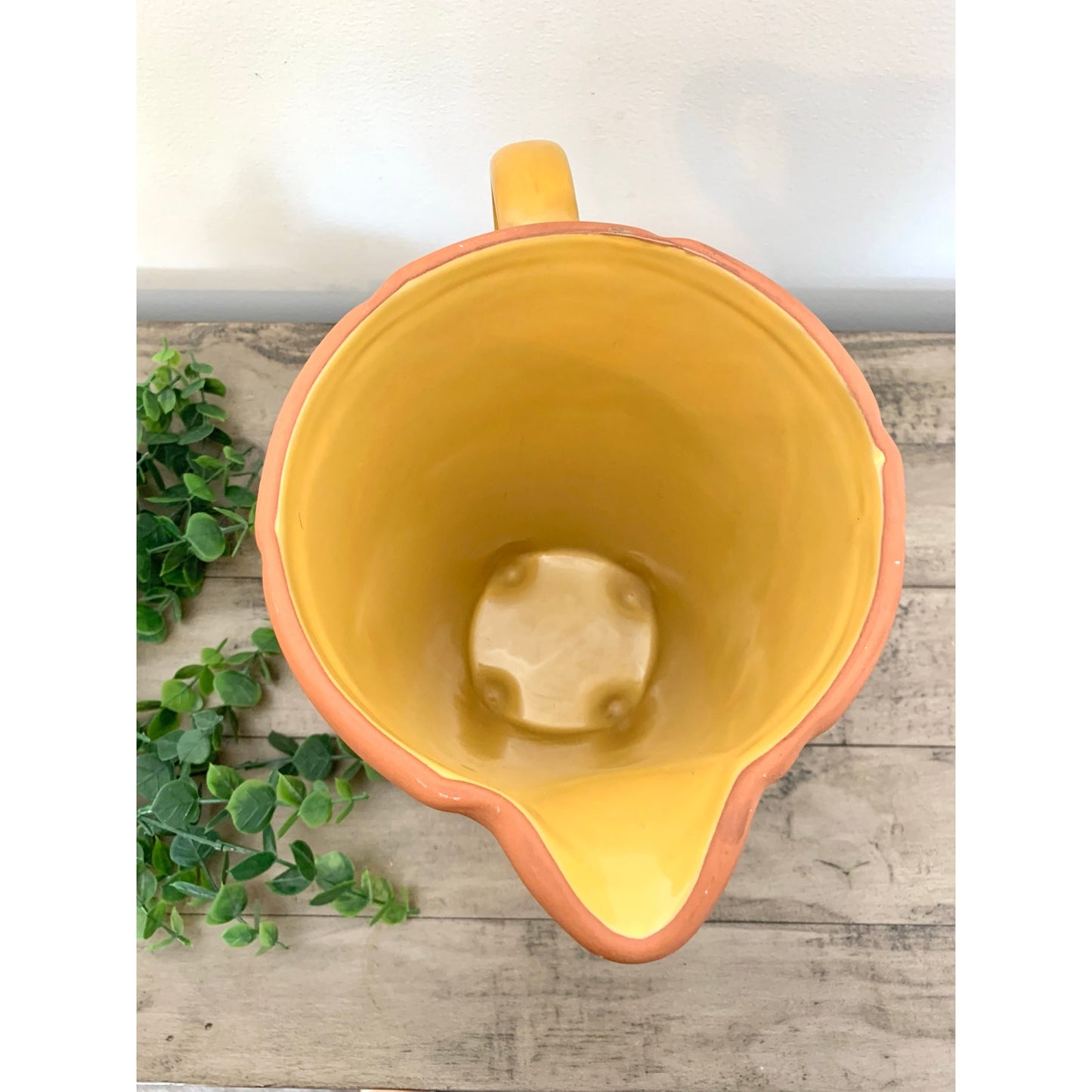 Vintage Tapestry by Nanette Vacher Floral Pitcher Pottery Vase Hand Painted Terracotta