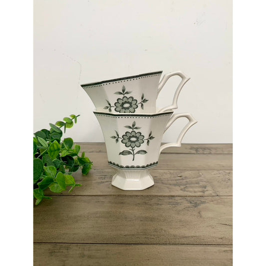 Vintage Independence Castleton Ironstone Mugs - Pair