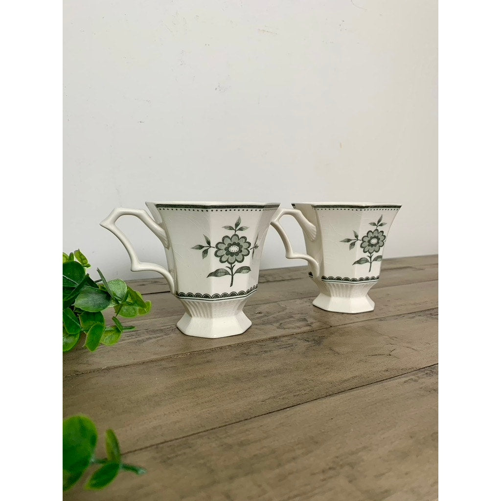 Vintage Independence Castleton Ironstone Mugs - Pair