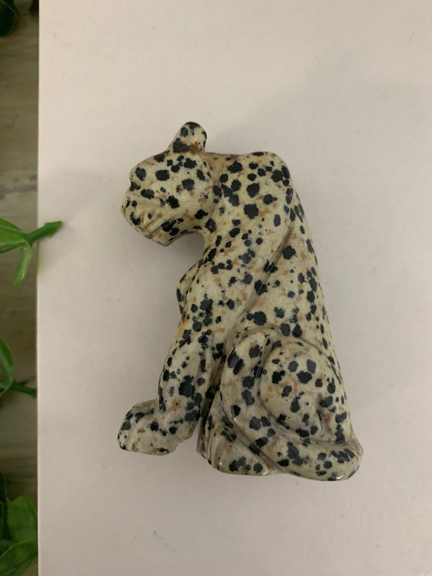 Dalmatian Jasper Cheetah/Leopard Figurine