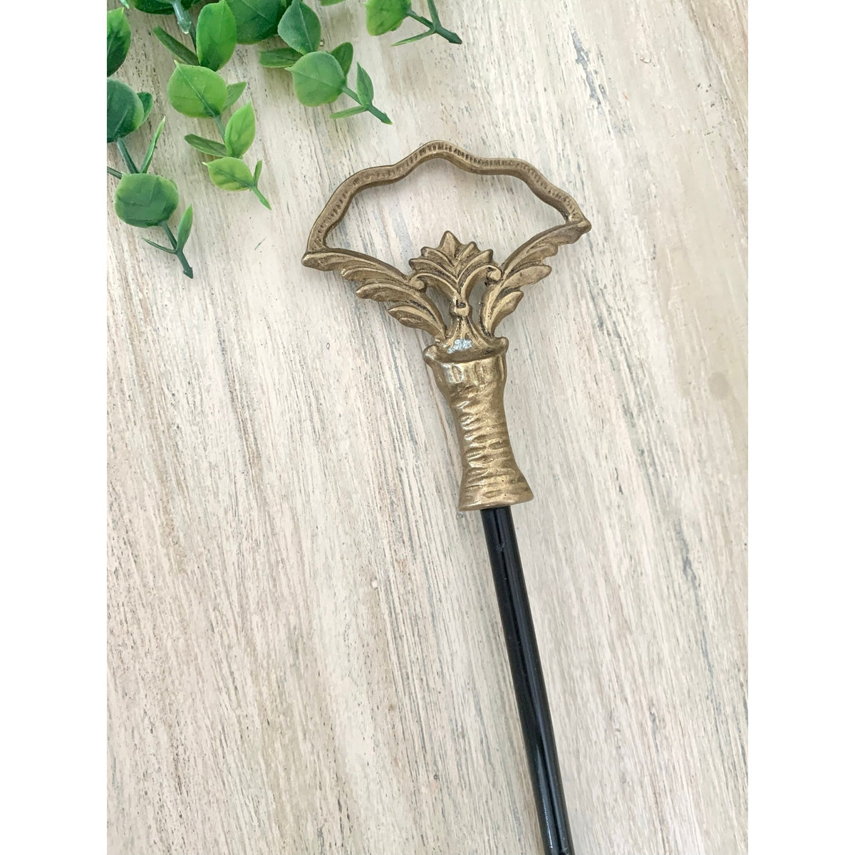 Vintage Brass Curtain Tieback Hook Ornate Black Metal Drapery Holdback Wall Mount