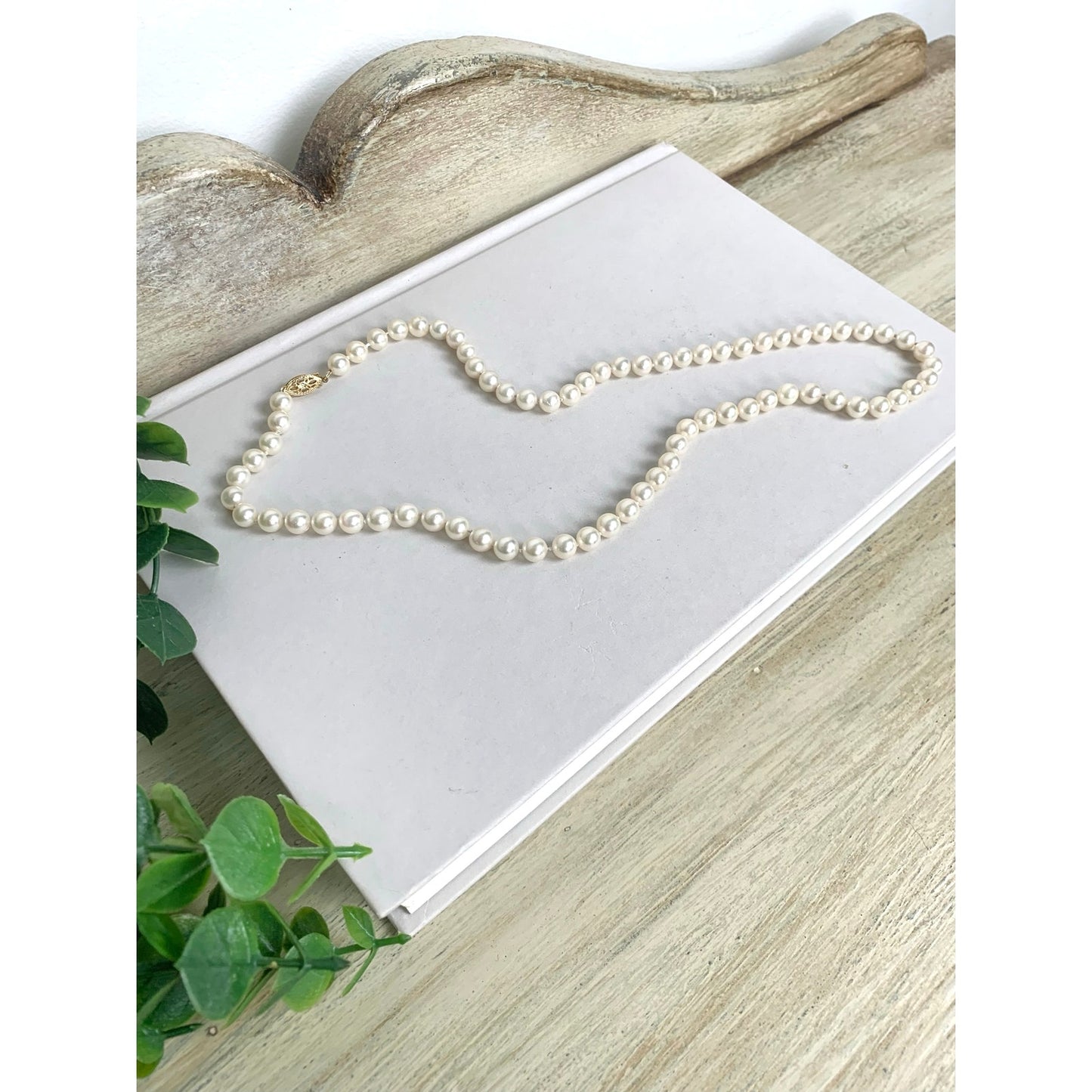 Vintage Cultured Freshwater Pearl Necklace 14K Gold Classic Elegant Bridal Old Money