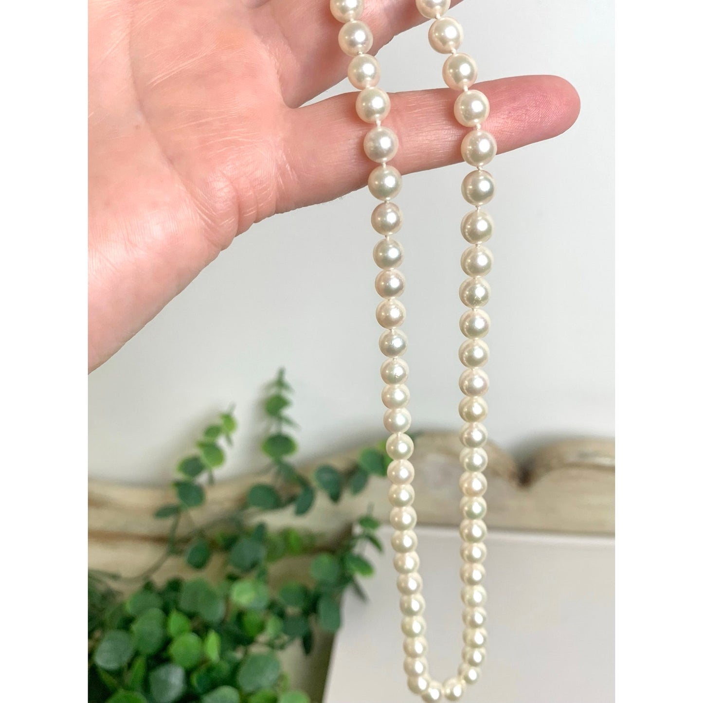 Vintage Cultured Freshwater Pearl Necklace 14K Gold Classic Elegant Bridal Old Money