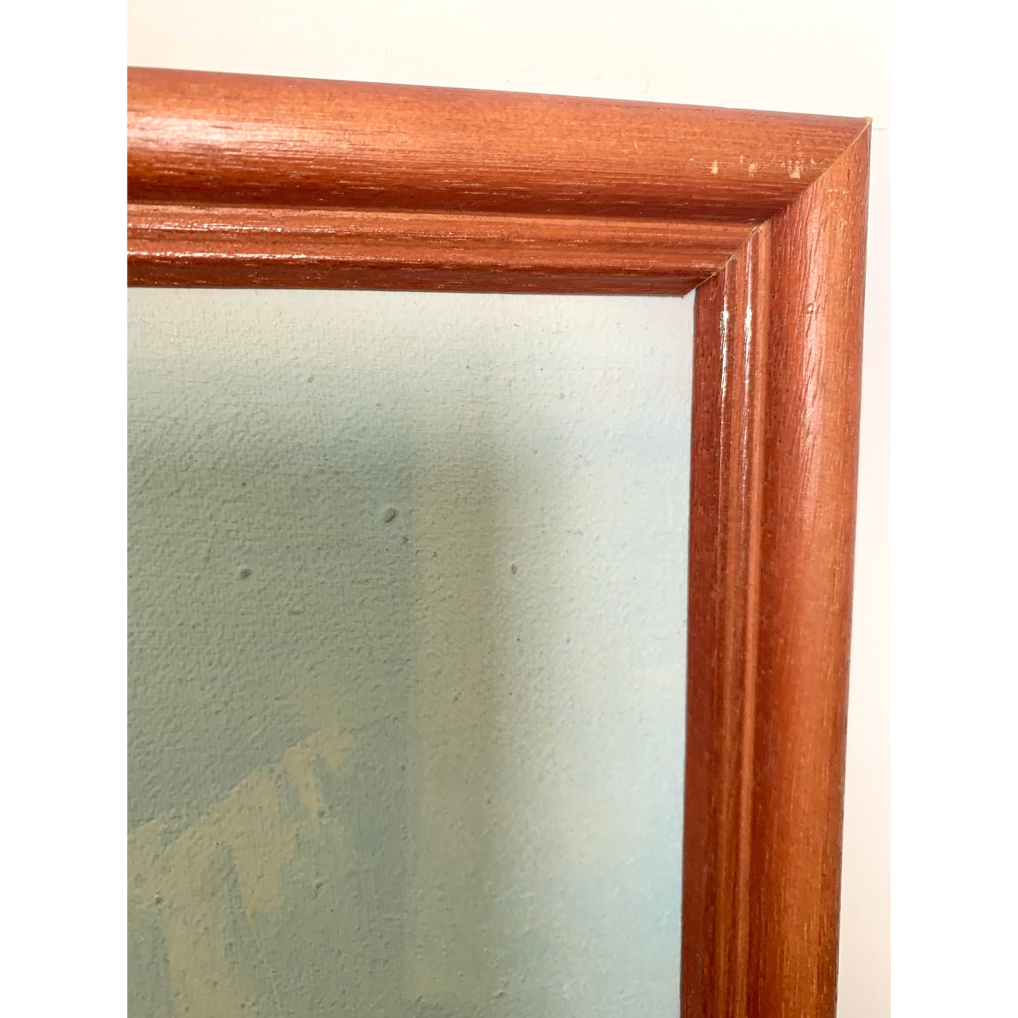 Vintage Oil Painting on Canvas Nautical Art Harbor with Boats Signed Seascape