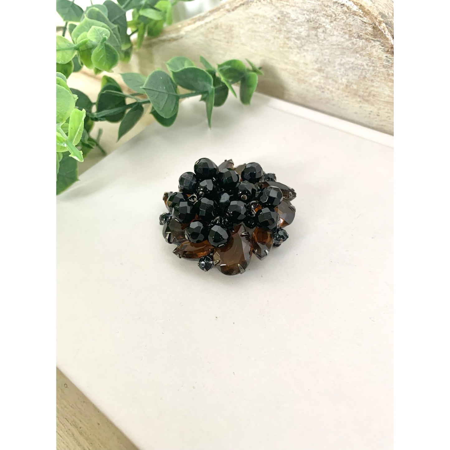 Vintage Juliana by DeLizza & Elster Brooch Amber Topaz Rhinestone Cha Cha Statement Pint