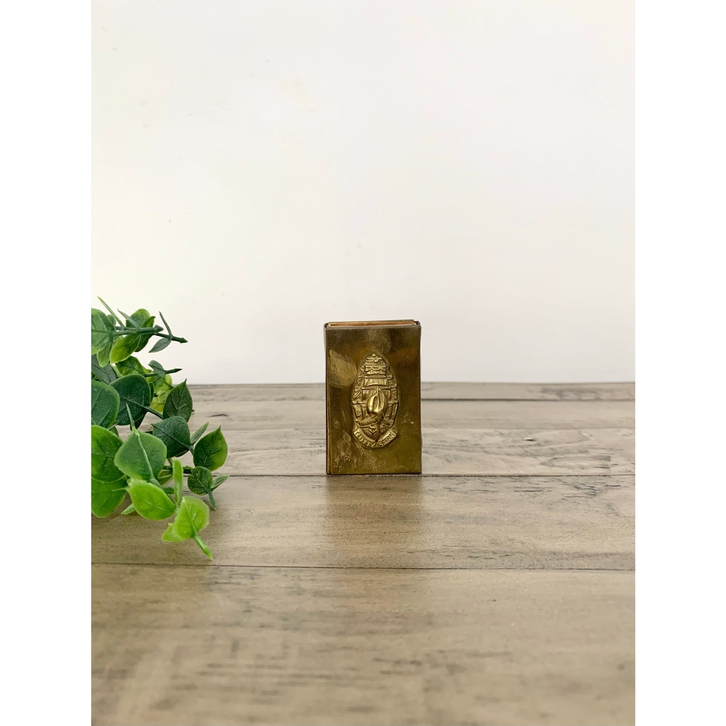 Vintage Brass Match Holder with Cutty Sark Emblem Nautical Maritime Match Cover