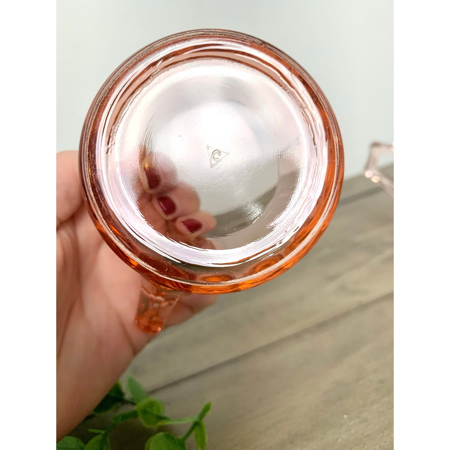 Vintage Cambridge Pink Depression Glass Cream and Sugar Set with Caddy