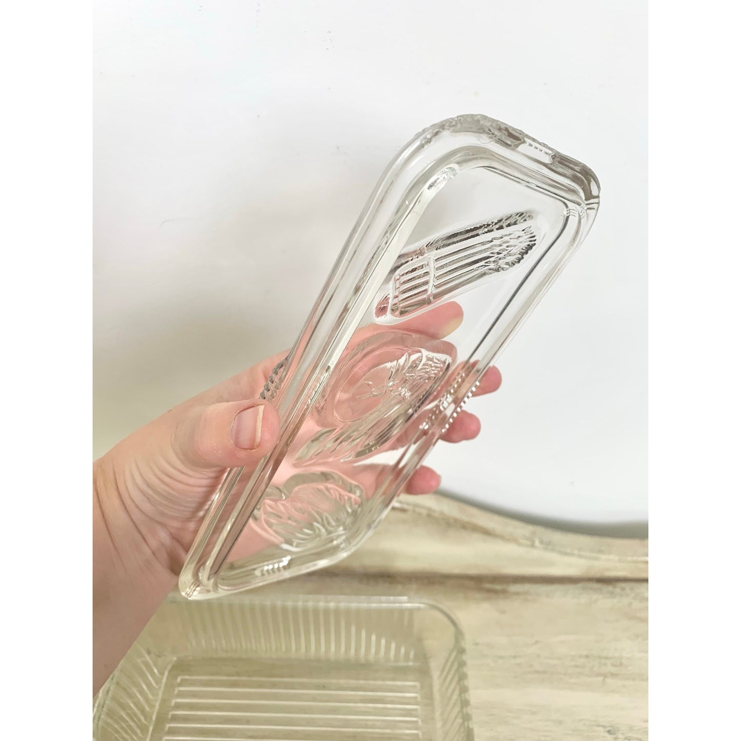 Vintage Federal Glass Refrigerator Dish Lidded Glass Storage Container Retro Vegetable Dish