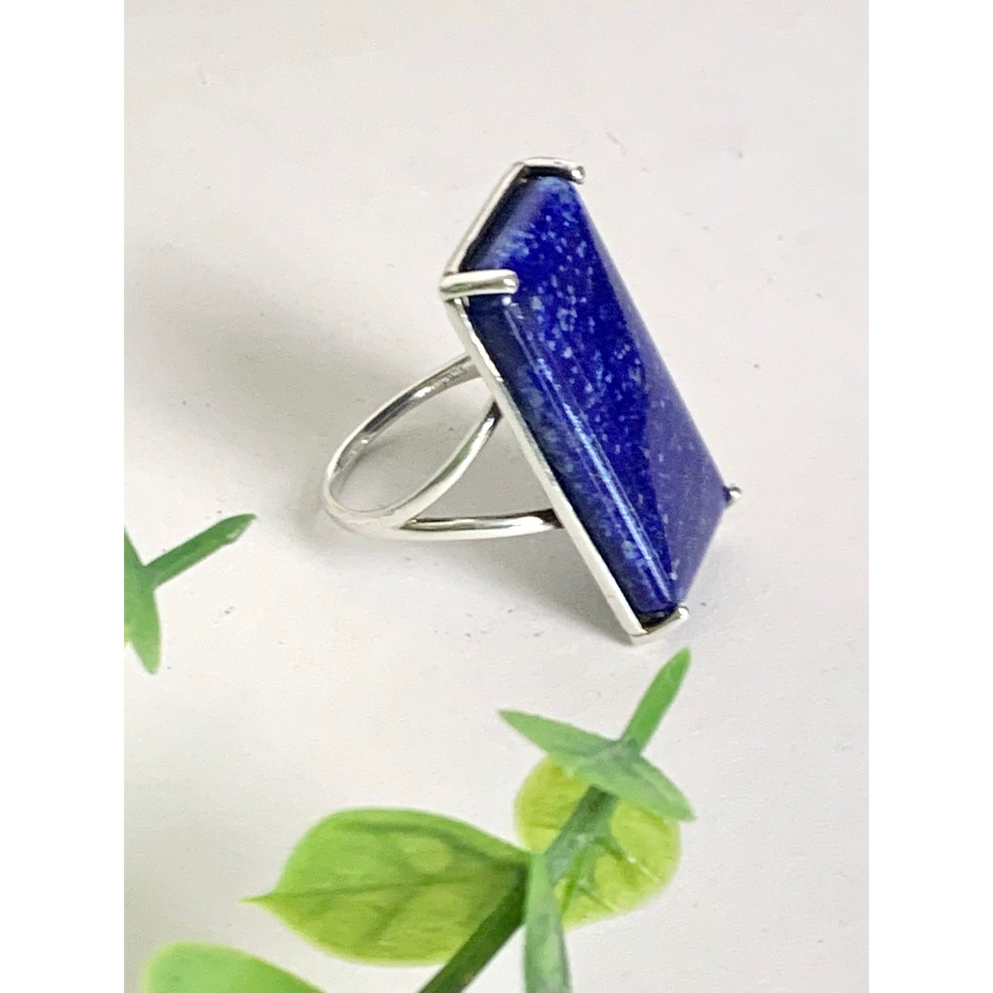 Vintage Lapis Lazuli Ring Sterling Silver 925 Djoy Statement Size 9 Southwestern