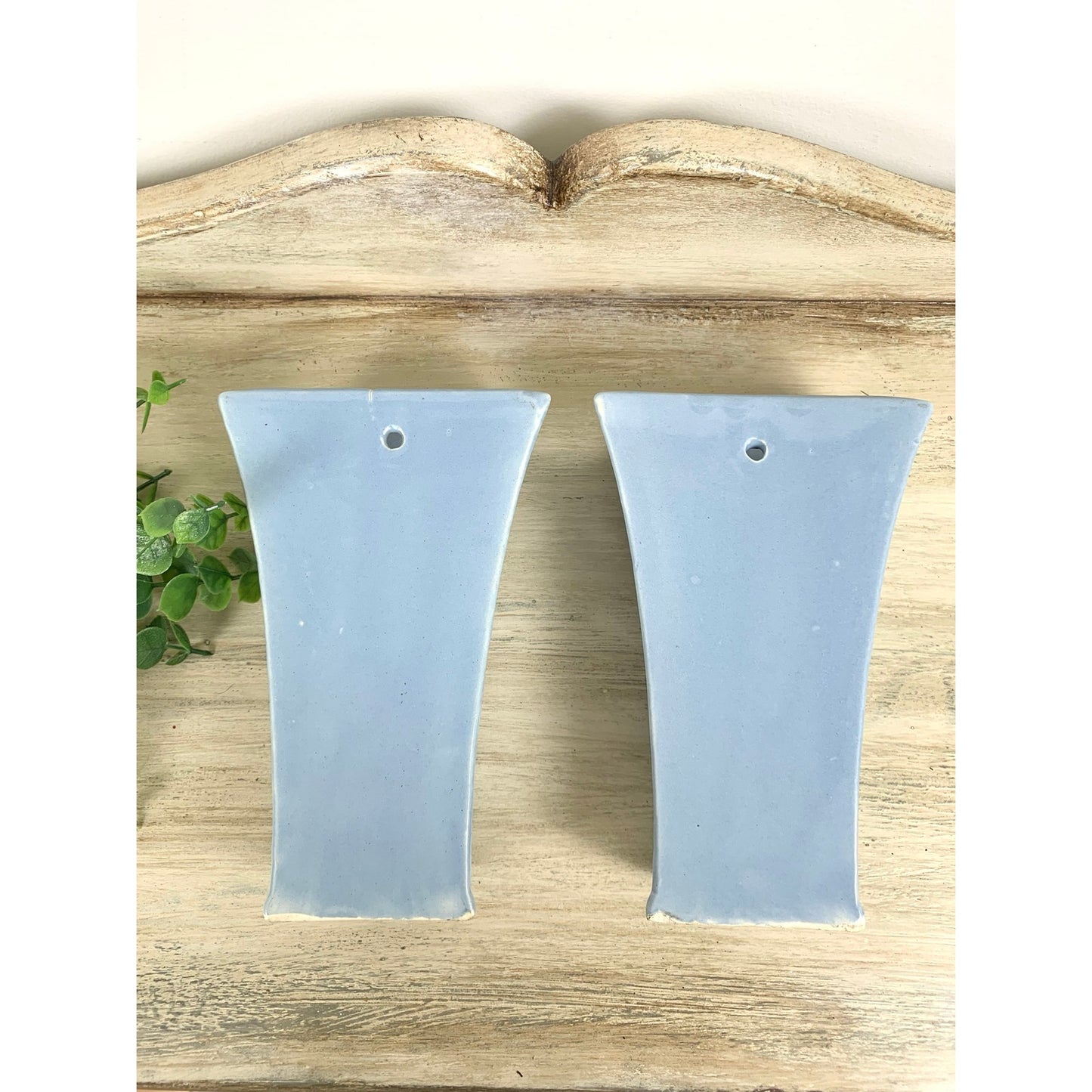 Vintage Morton Pottery Wall Pockets Ceramic Pair Mid Century Wall Planters Vases