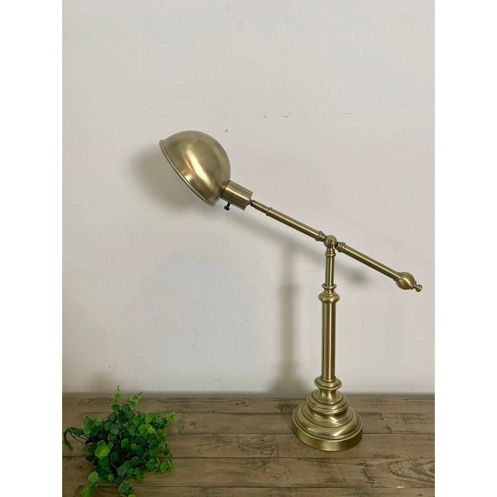 Large Vintage Brass Adjustable Table Lamp – Classic Task Light