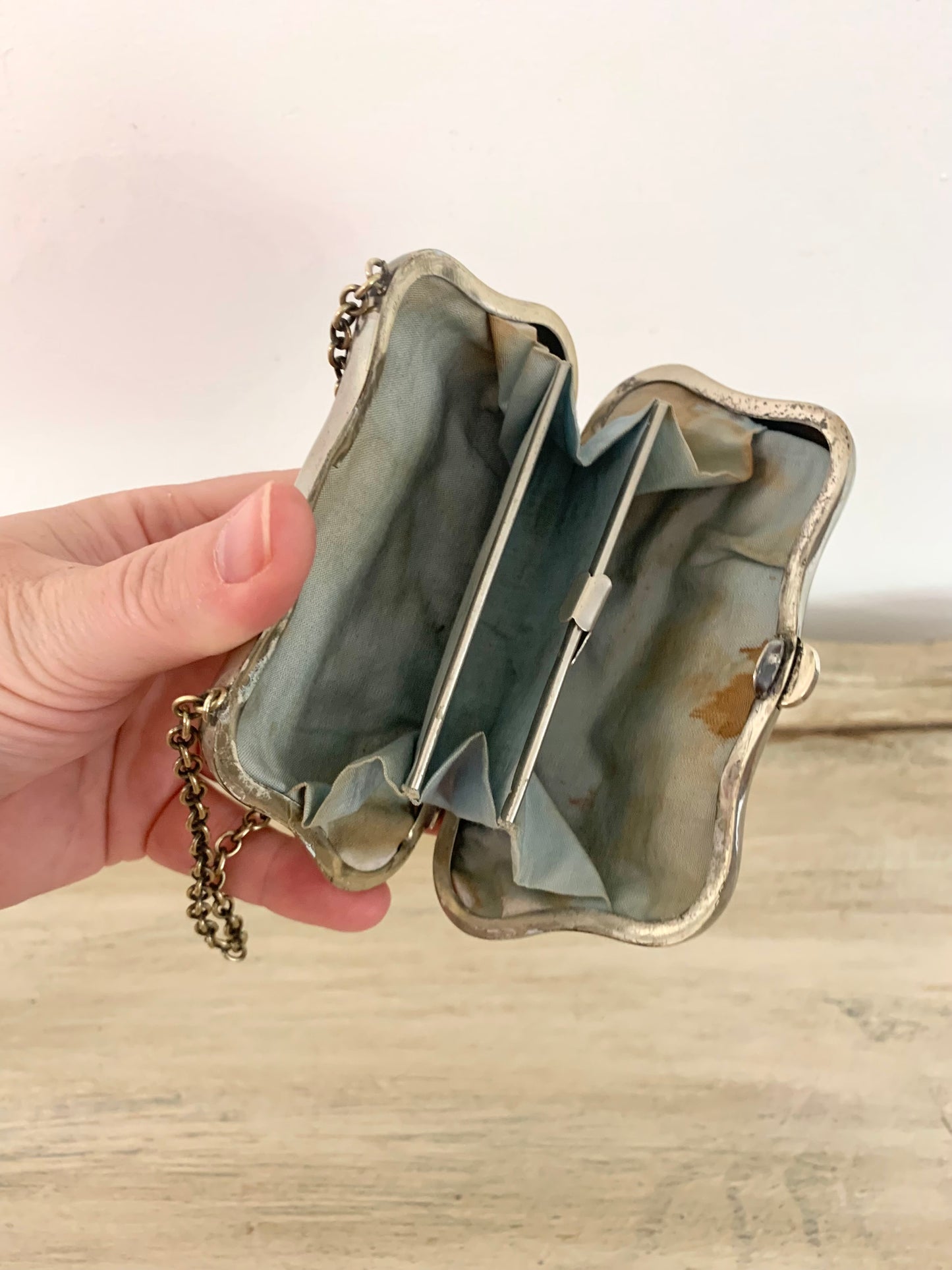 Antique Coin Silver Repousse Coin Purse