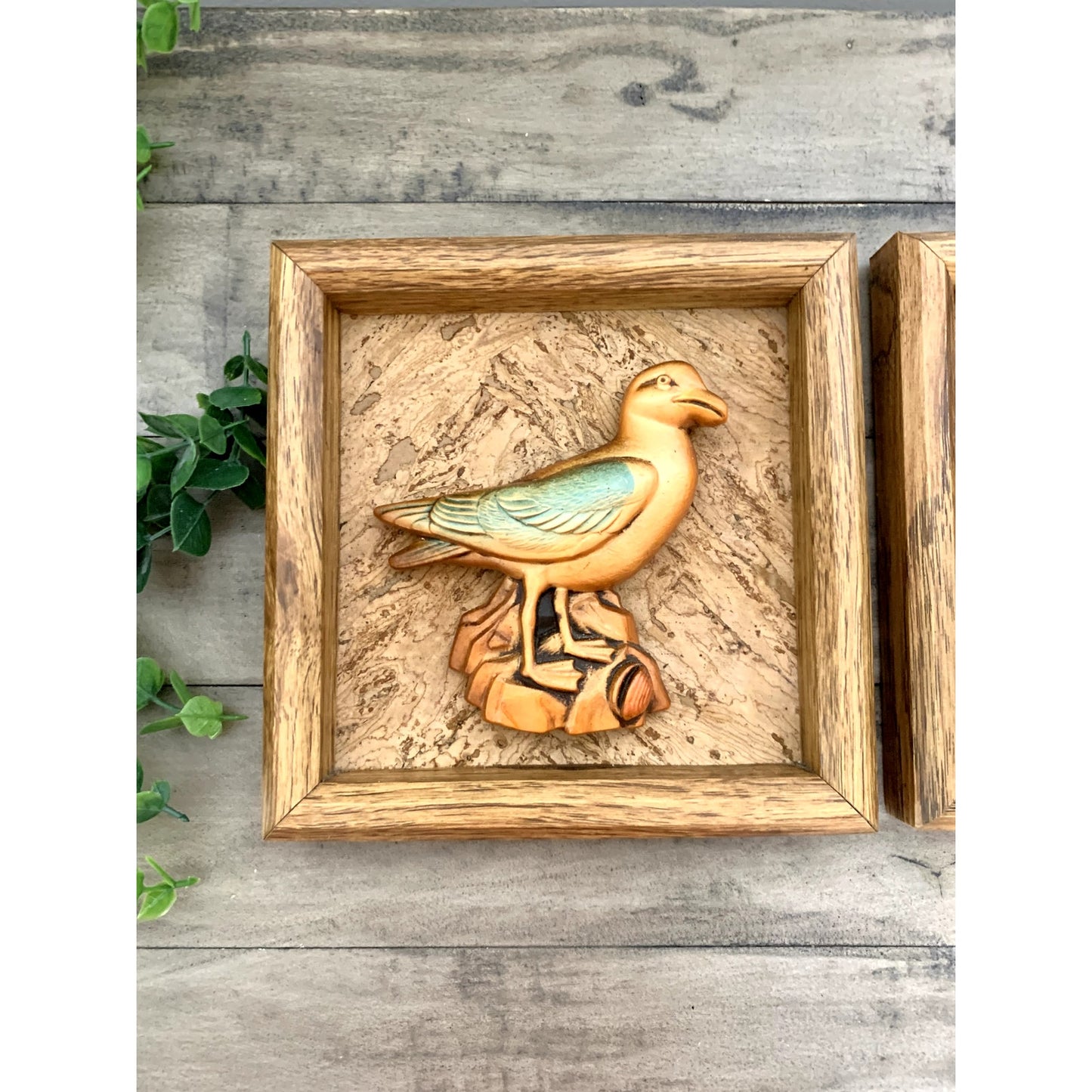 Vintage 1982 Miller Studio Chalkware Shorebird Wall Plaques Coastal Bird Cottage