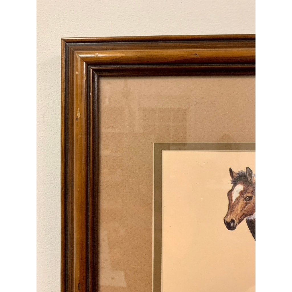 Vintage Limited Edition Horse Print Framed Signed 1998 Karen Thumm Equestrian Art