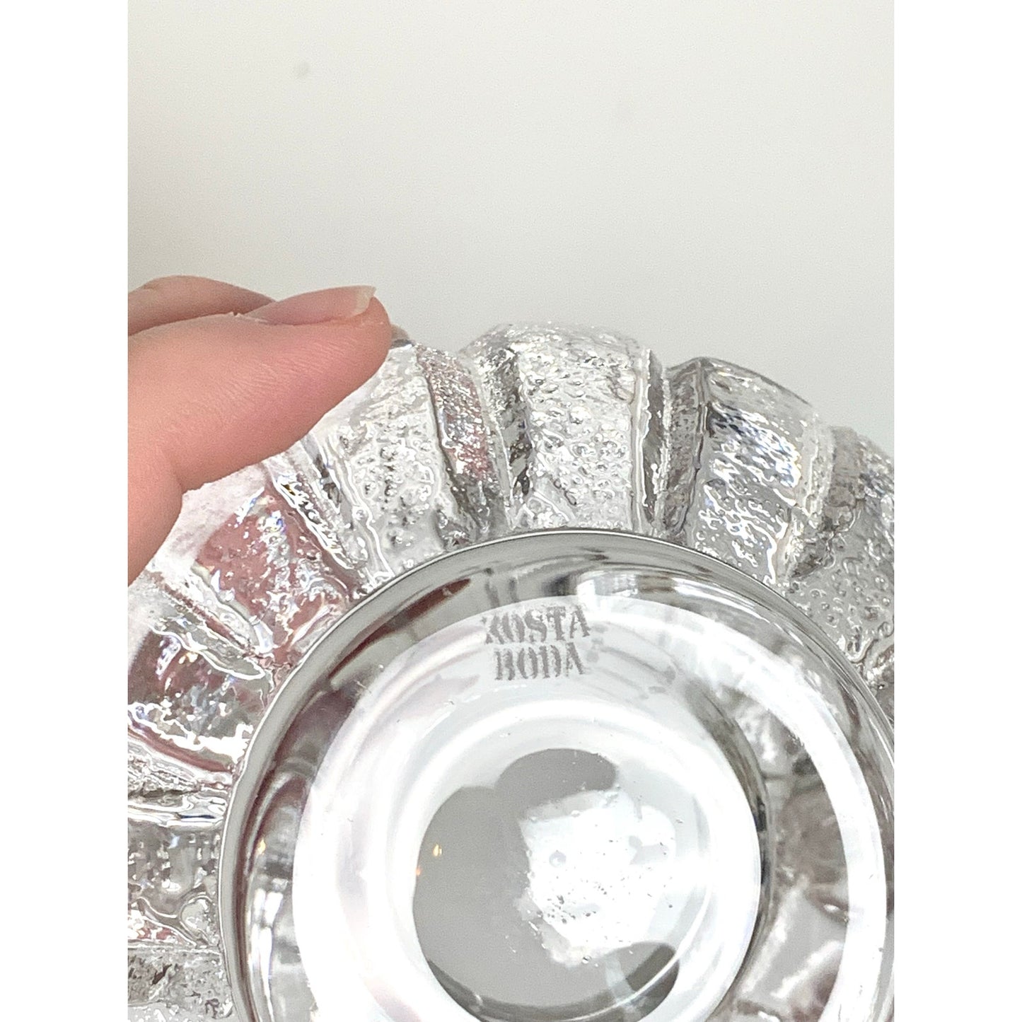 Vintage Kosta Boda Igloo Clear Crystal Glass Candle Votive – Swedish Art Glass 1970s