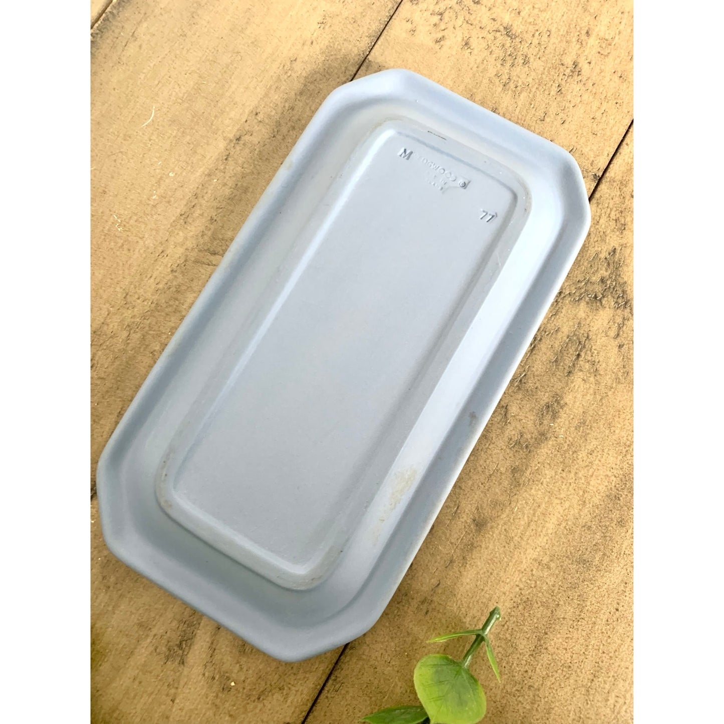 Vintage Wedgwood Blue Jasperware Rectangular Tray Classical Relief Made in England