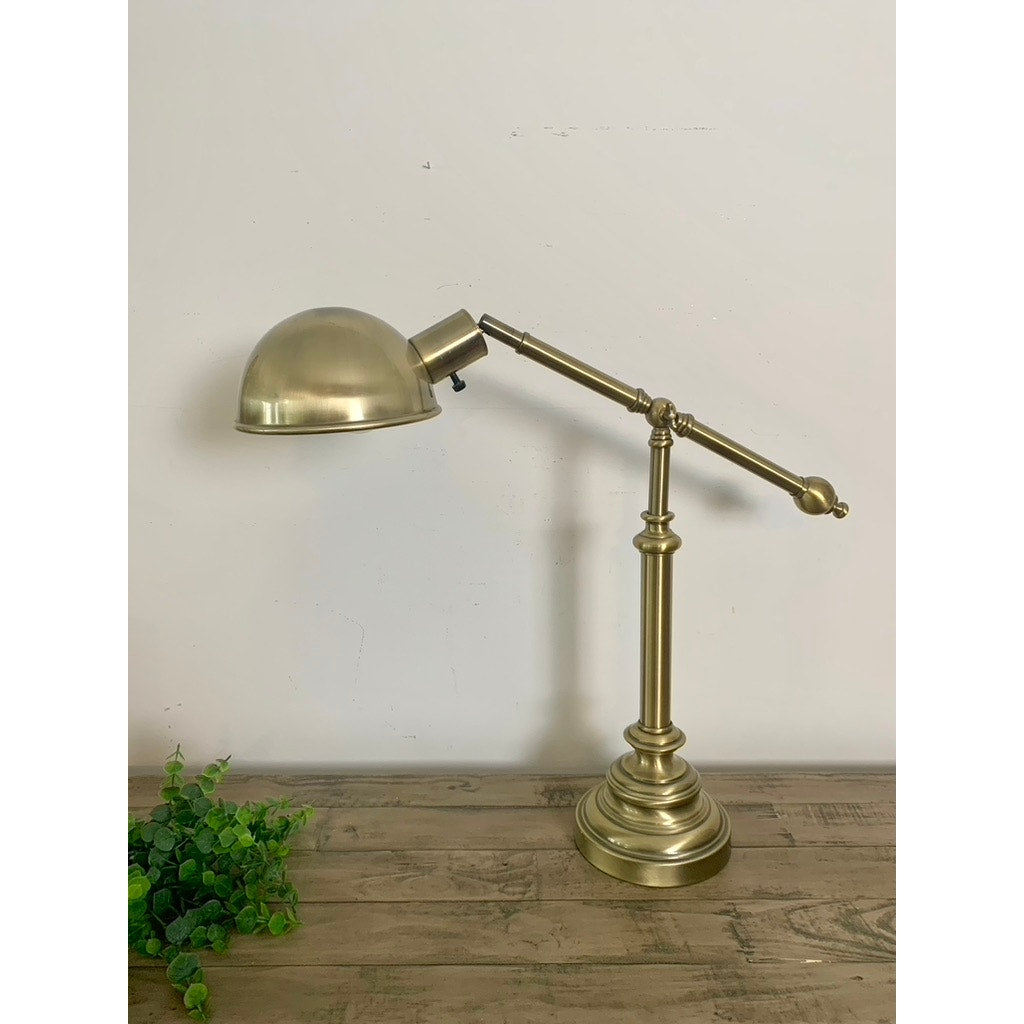 Large Vintage Brass Adjustable Table Lamp – Classic Task Light