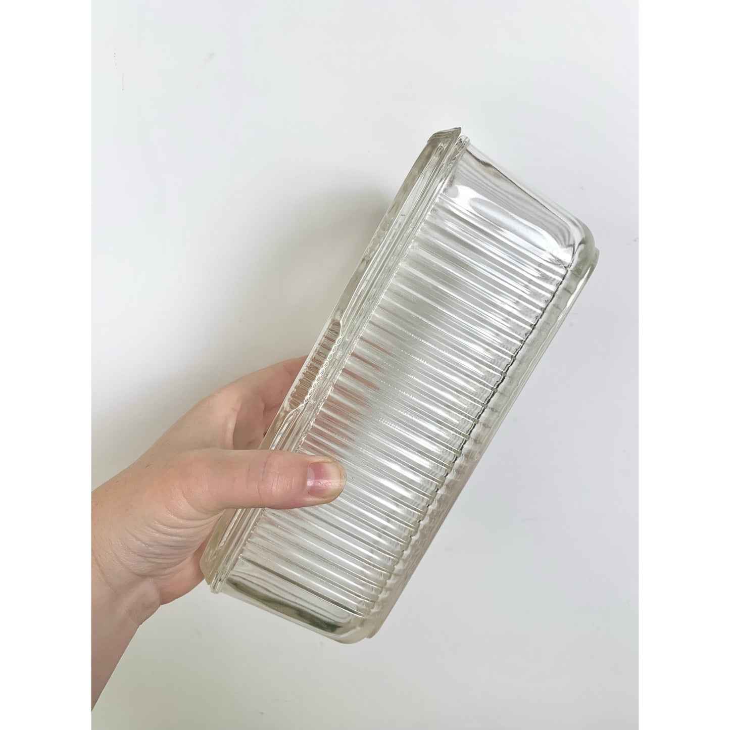 Vintage Federal Glass Refrigerator Dish Lidded Glass Storage Container Retro Vegetable Dish
