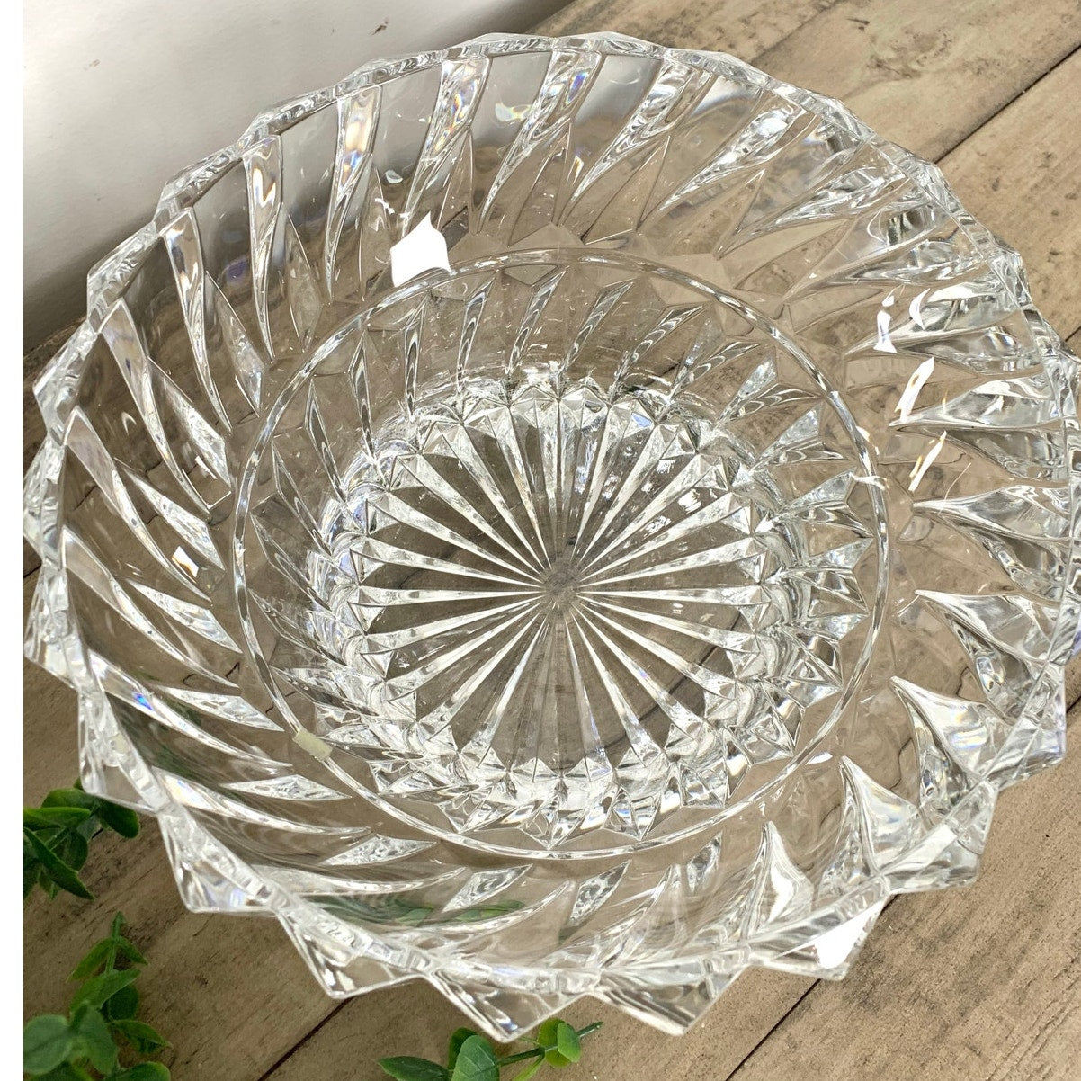 Vintage Mikasa Ranier Cut Crystal Bowl Starburst Base Lead Crystal Centerpiece Vase
