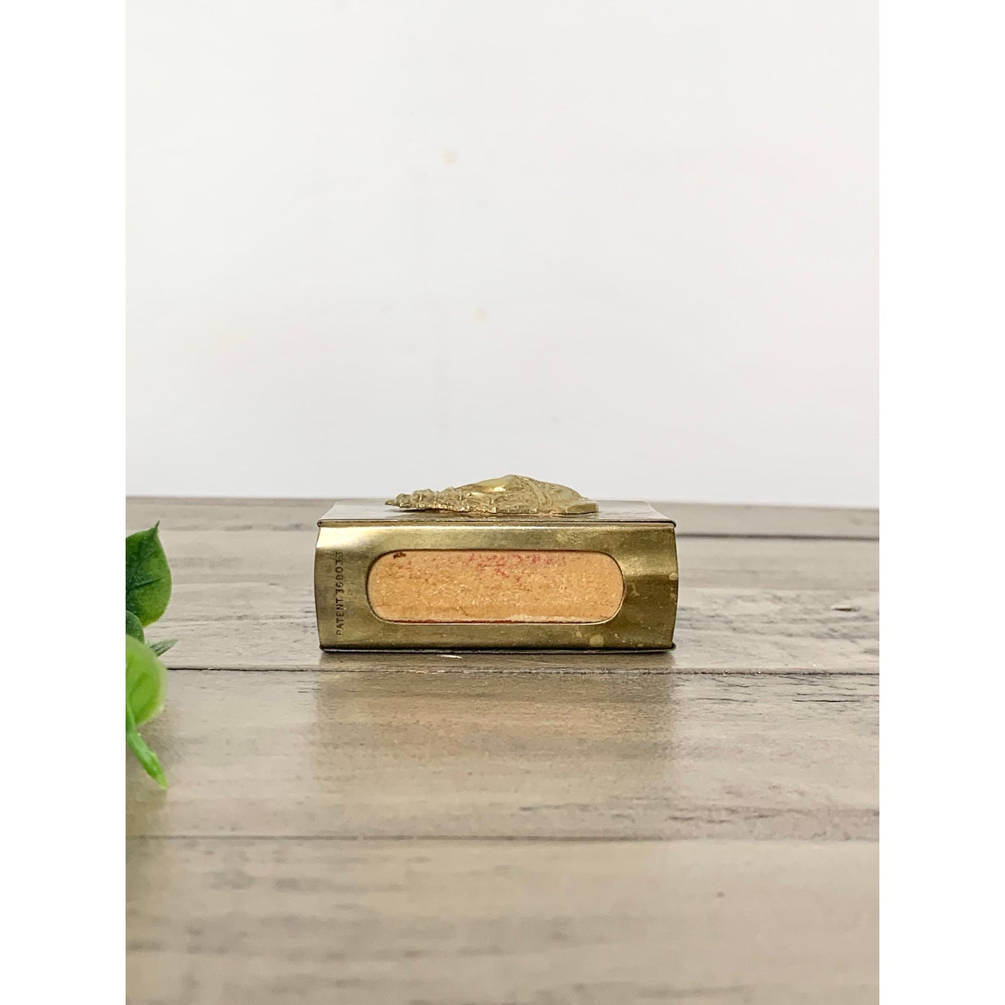 Vintage Brass Match Holder with Cutty Sark Emblem Nautical Maritime Match Cover