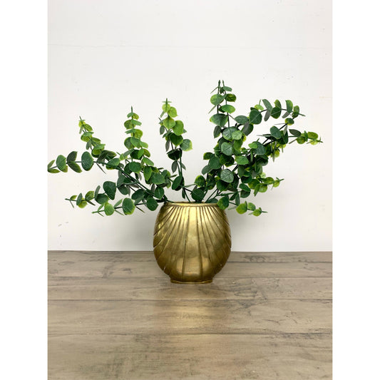 Vintage 1980 Dolbi Cashier Brass Shell Vase Art Deco Coastal Nautical Old Money