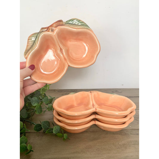 Vintage Belmar California Pear Dishes Set Ceramic Serving Bowls Peach Cottagecore