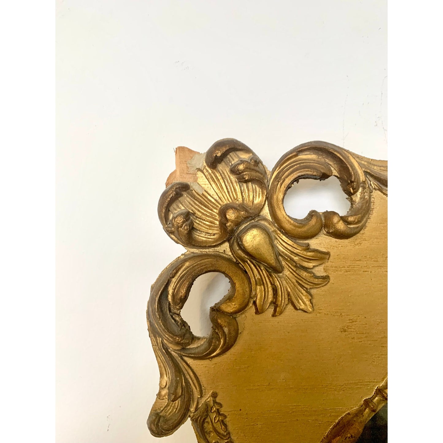 Vintage Gilt Rococo Framed Engagement Portrait Wall Art Romantic Print Ornate Carved Wood