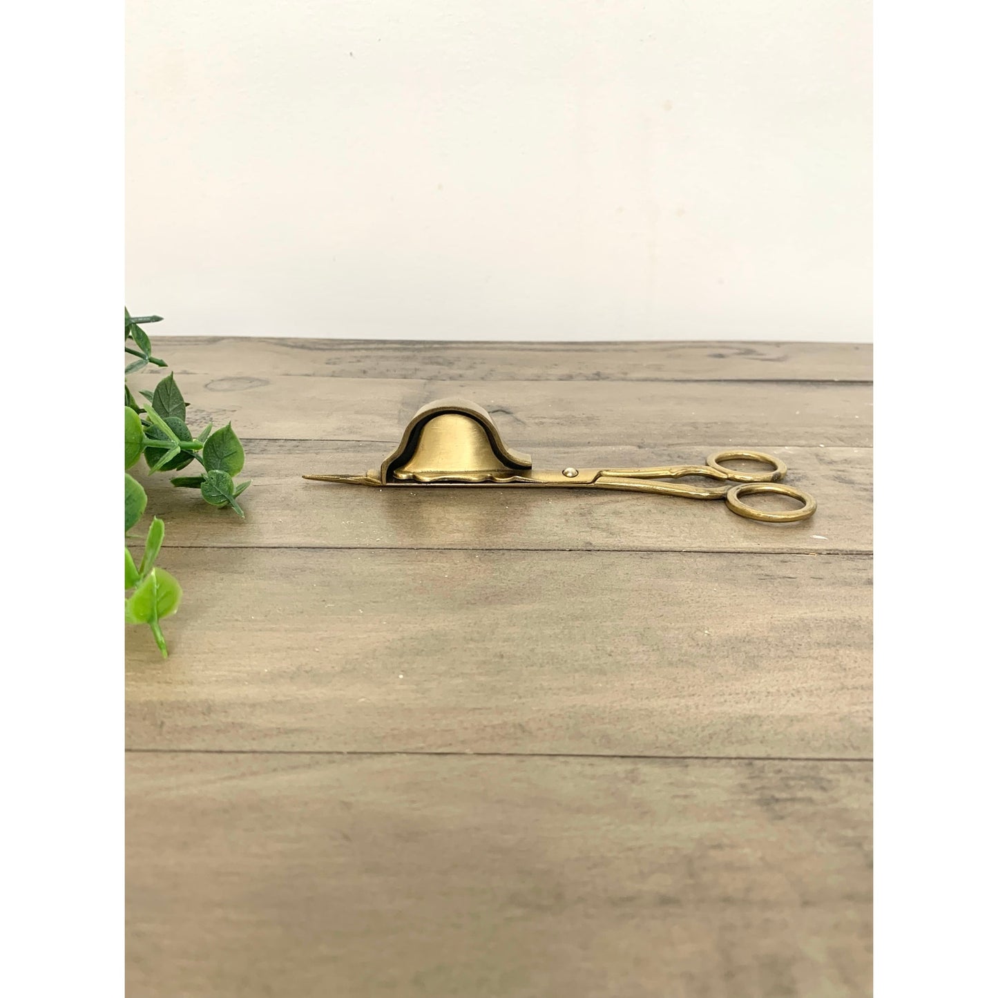 Vintage Brass Wick Trimmers Candle Snuffer Scissors Antique Style Ornate Gold