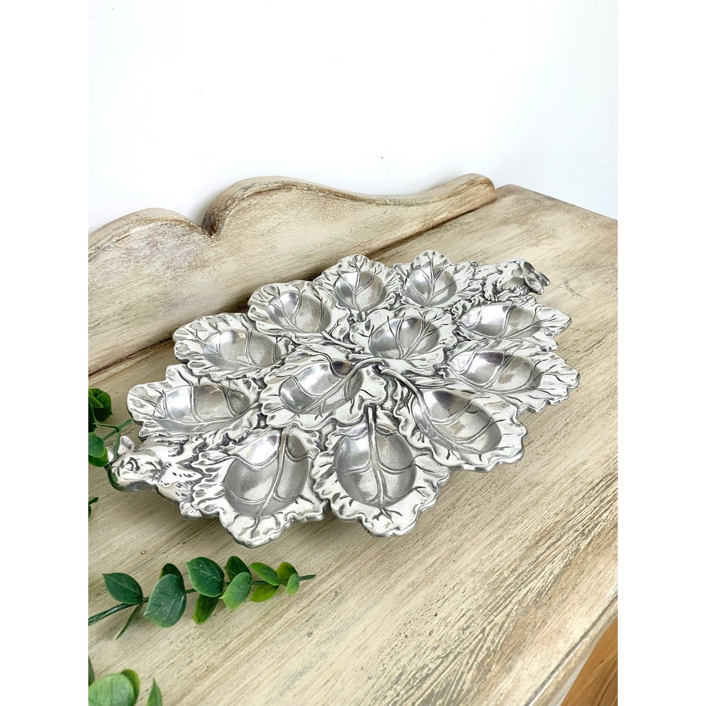 Vintage Arthur Court Deviled Egg Tray Bunny Cabbage Platter Server