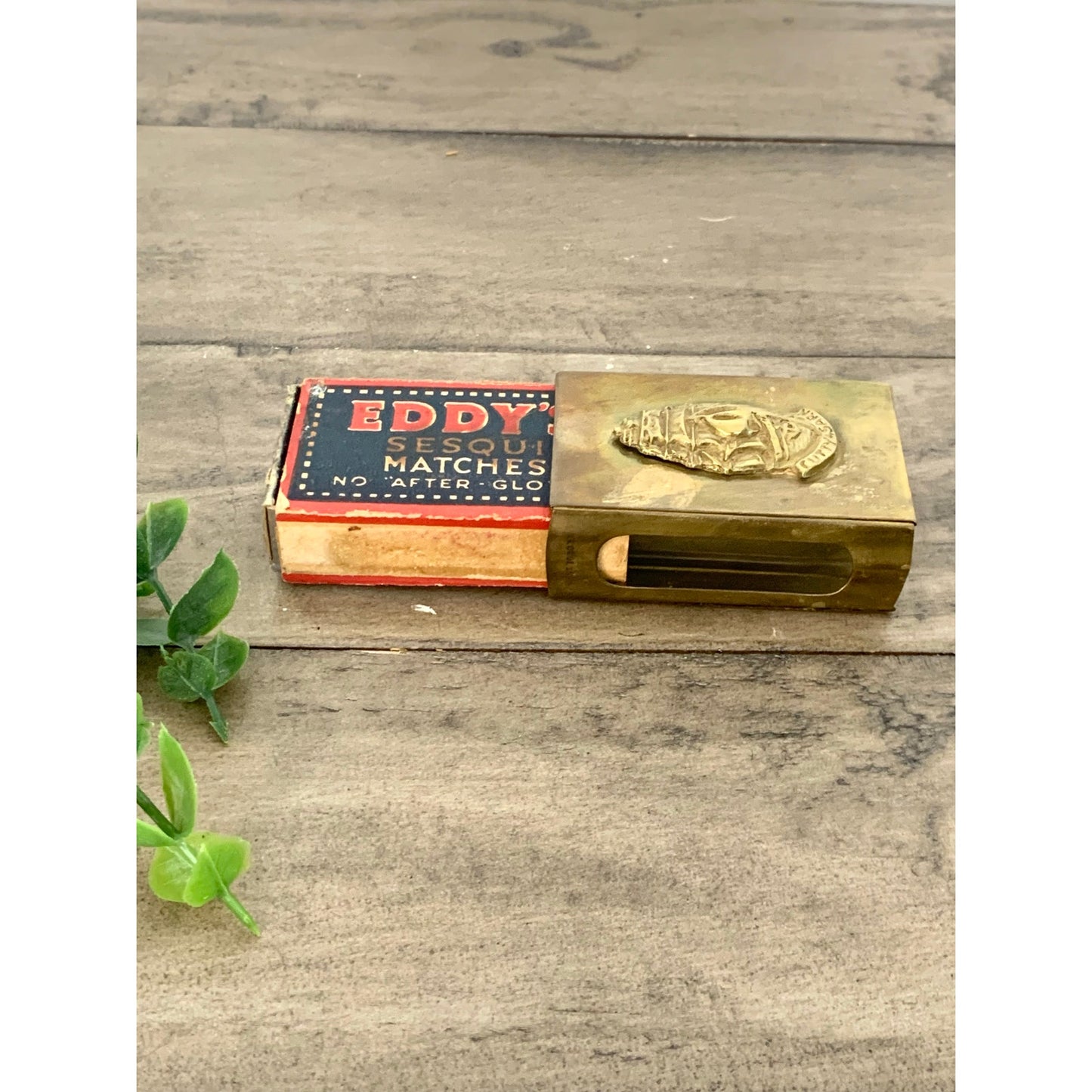 Vintage Brass Match Holder with Cutty Sark Emblem Nautical Maritime Match Cover