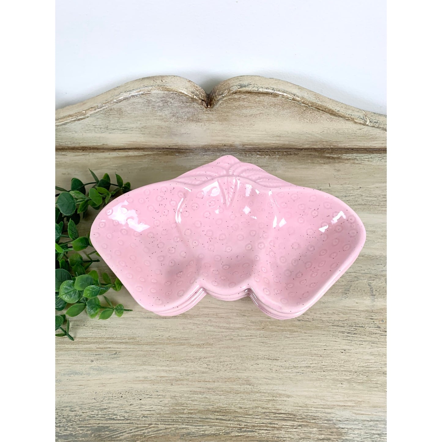 Vintage Pink Strawberry Ceramic Serving Set
