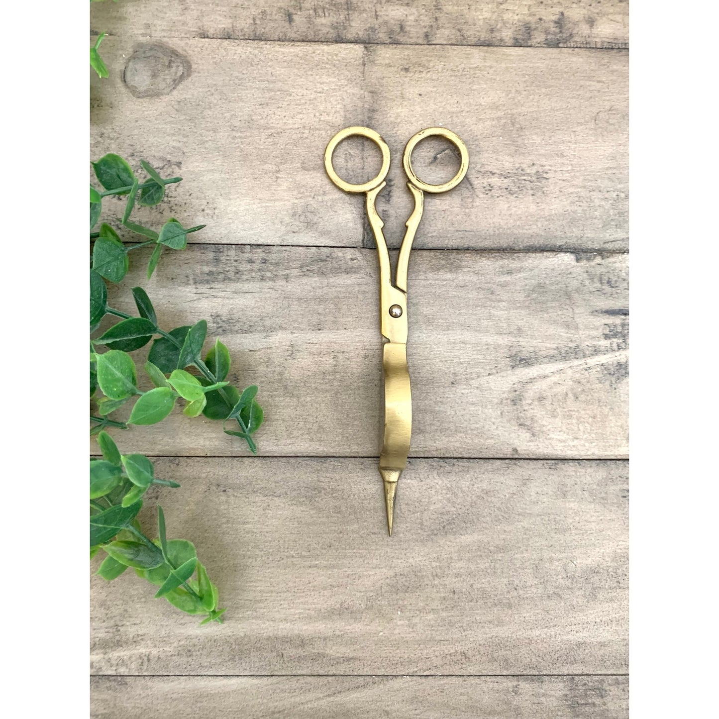 Vintage Brass Wick Trimmers Candle Snuffer Scissors Antique Style Ornate Gold